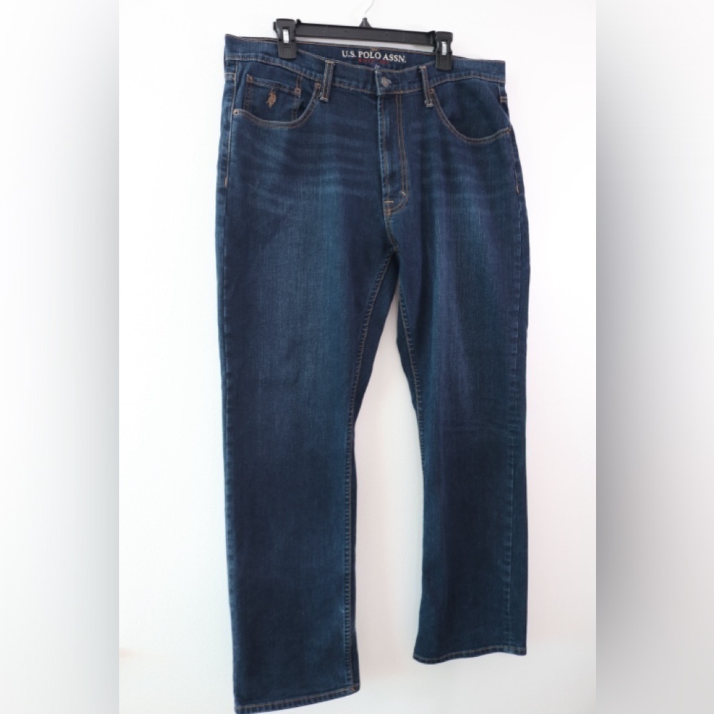 U.S. Polo Assn. Men's Dark Blue Straight Jeans Sz W 36 L30 - Picture 2 of 8